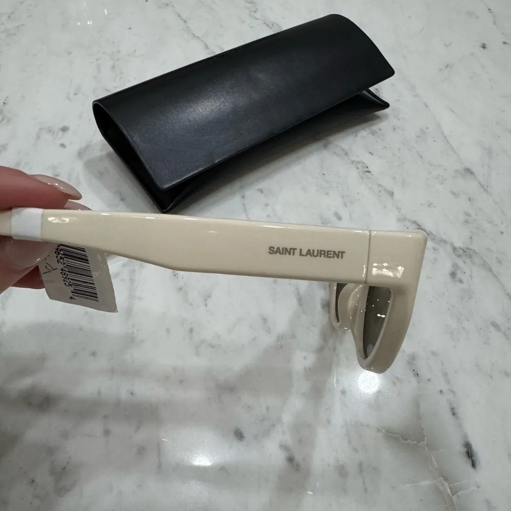 NEW- Saint Laurent 53mm Cat Eye Sunglasses in Ivory - Image 4
