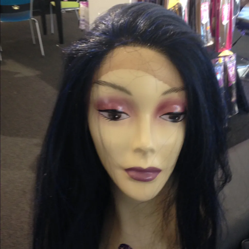 Lacefront New Wig pretty Lacefront Navy Blue black - Image 2