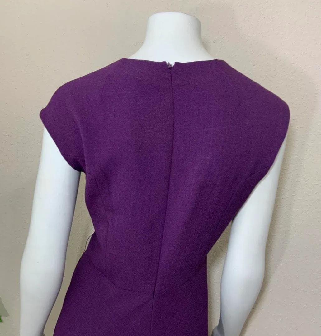 Tahari Purple Vintage Style Tea Dress 1940s - Image 8