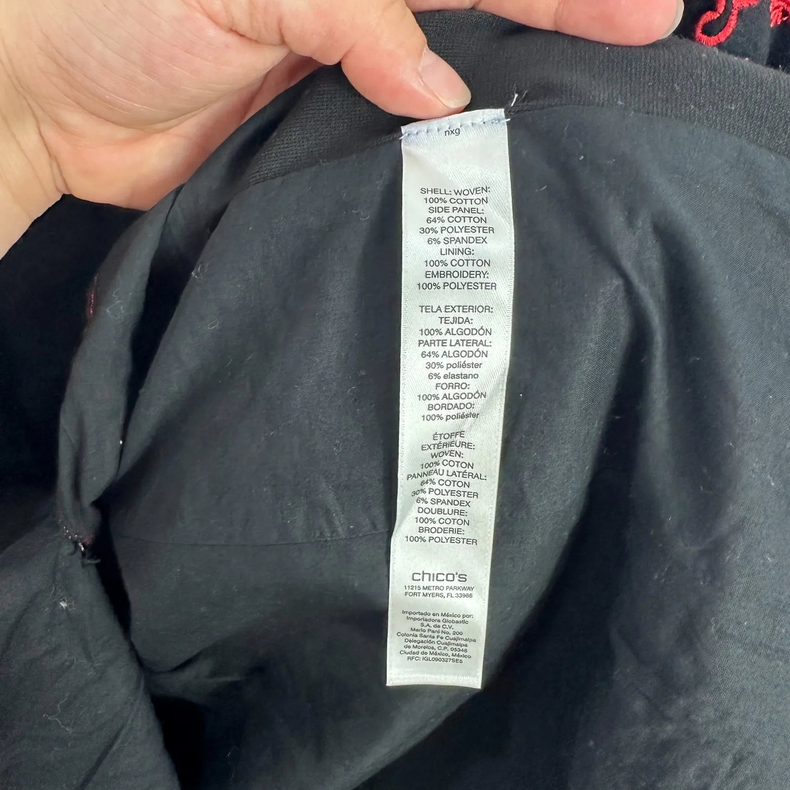 Chicos Collectibles Jacket‎ 1 Black Red Embroidered Beaded Boho Artsy Whimsigoth - Image 5