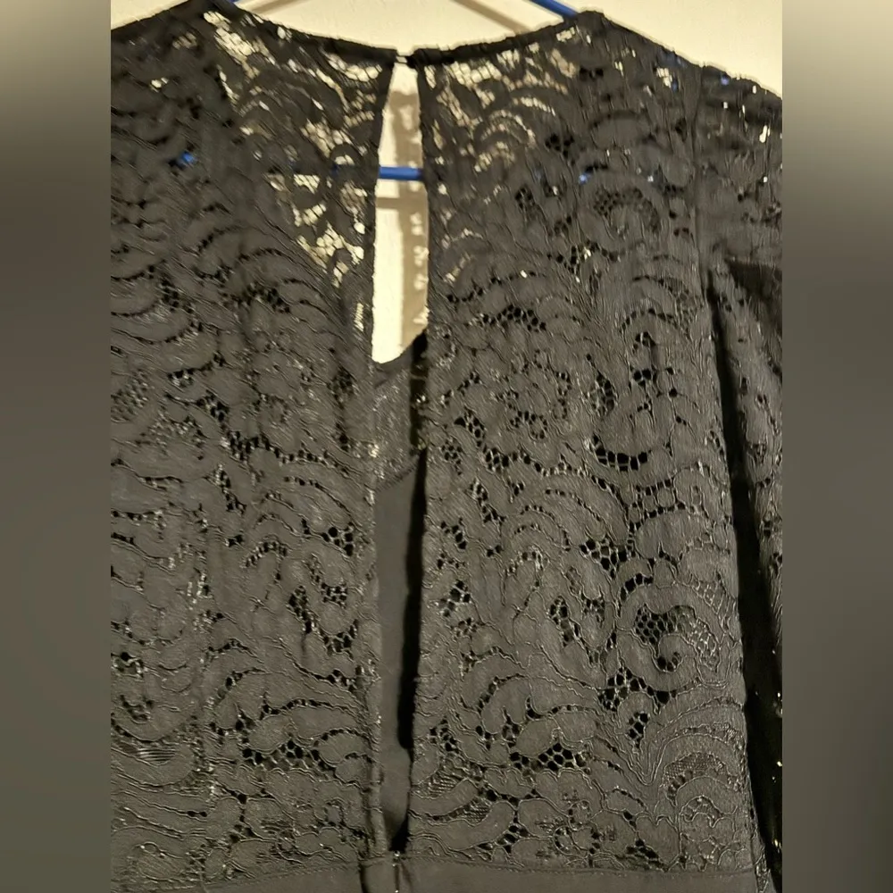 NWOT H&M Black Floral Lace Fitted Open Back Jumpsuit size XS - Image 11