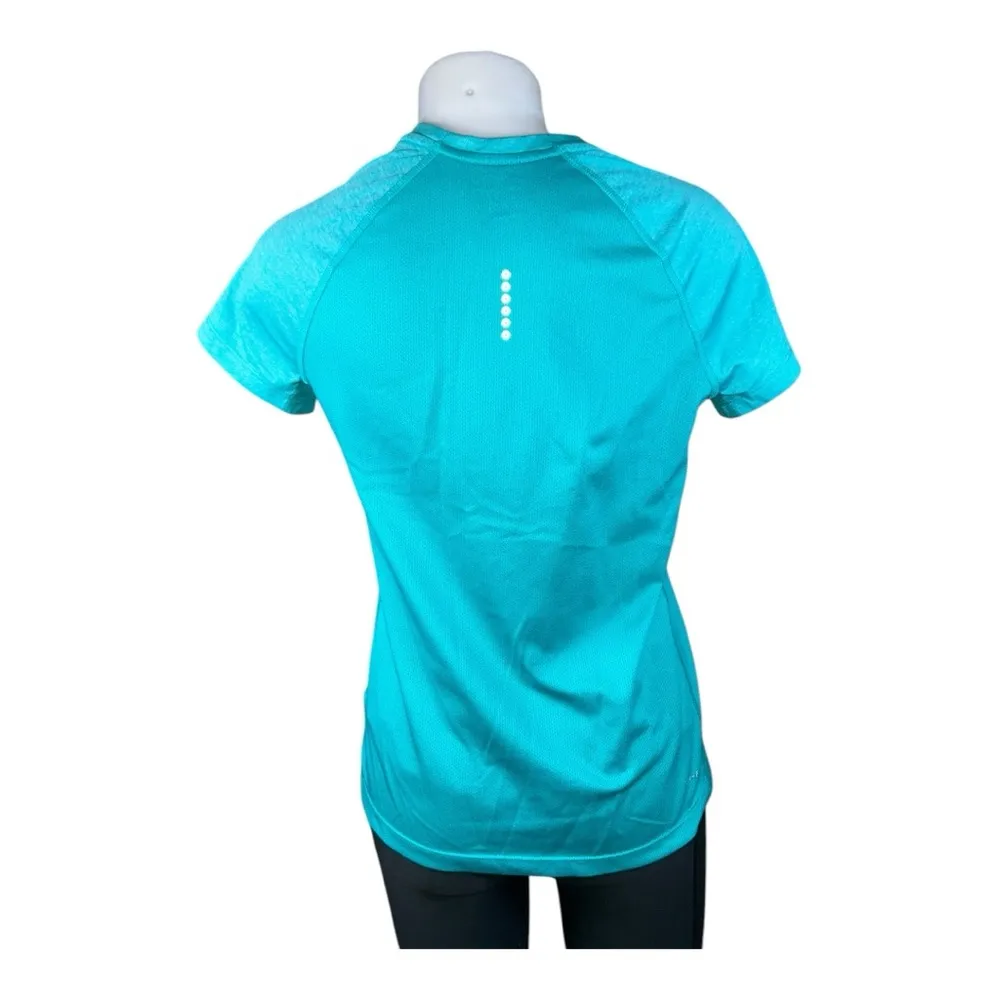 NIKE Running Dri-fit Dry Miler Mesh Athletic Top "Turbo Green" [Teal] size M - Image 5