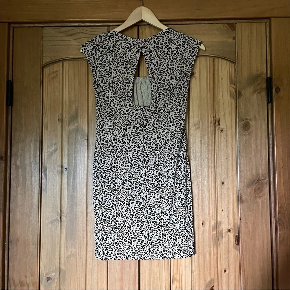 TopShop Leopard Print Milkmaid Mini Dress Size 6 - Image 4