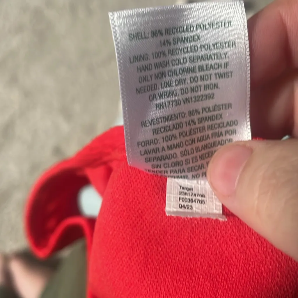 Wild fable ribbed ridged low rise cheeky swim bottoms cheery red L new - Image 5