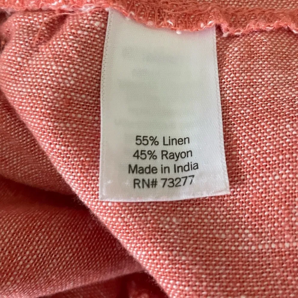 Sonoma‎ Women Linen Pants Tapered 12 Coral Beachy Coastal Casual Vacay Resort Orange - Image 10