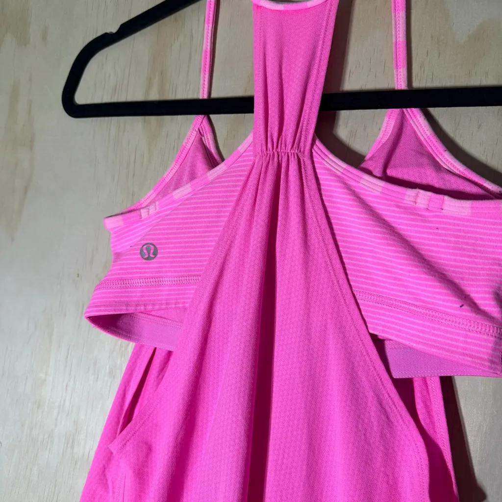 Lululemon No Limits Tank Paris Perfection Hot Pink Womens Size 4 - Image 8