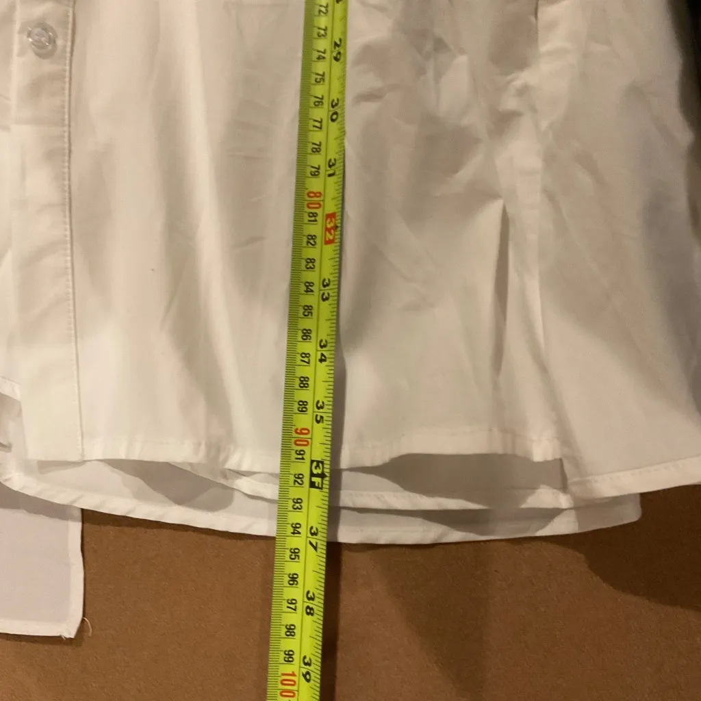 NWOT acne studios gathered waist shirt midi dress 2way white cotton SZS bust37 - Image 4