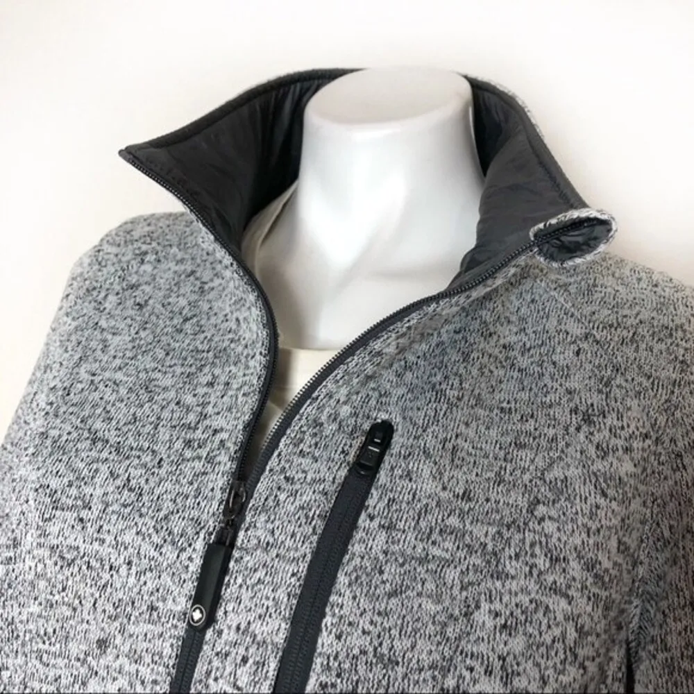 HALIFAX TRADERS Grey Fleece Jacket Long Full Zip Heathered Womens Size Large Gray - Image 4
