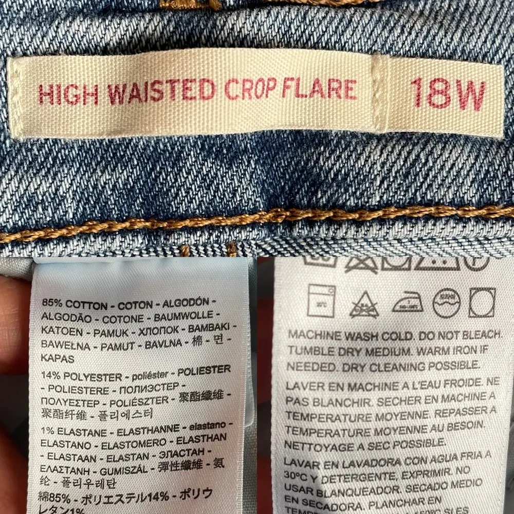 Levi’s‎ Womens Jeans Denim High Waisted Crop Flare Light Wash Stretch Plus 18 - Image 11