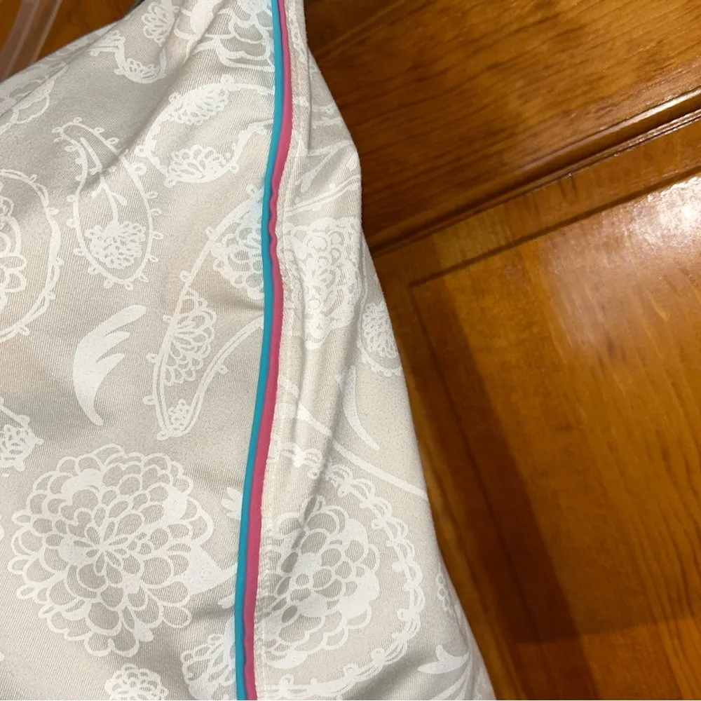 Lilly Pulitzer Y2K White Floral Skort with Pink and Blue Stripes USA Sz M-EUC - Image 6