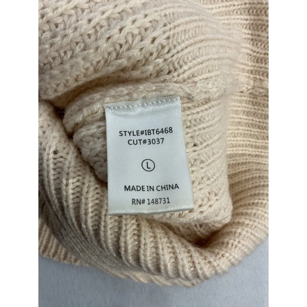 Womans Blue Bluish Large Pink Pull Over Long Sleeve Tie Front Sweater - Image 4