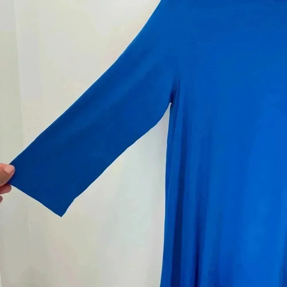 Eileen Fisher Lightweight Viscose Jersey Jewel Neck Tunic, Catalina, SP - Image 6