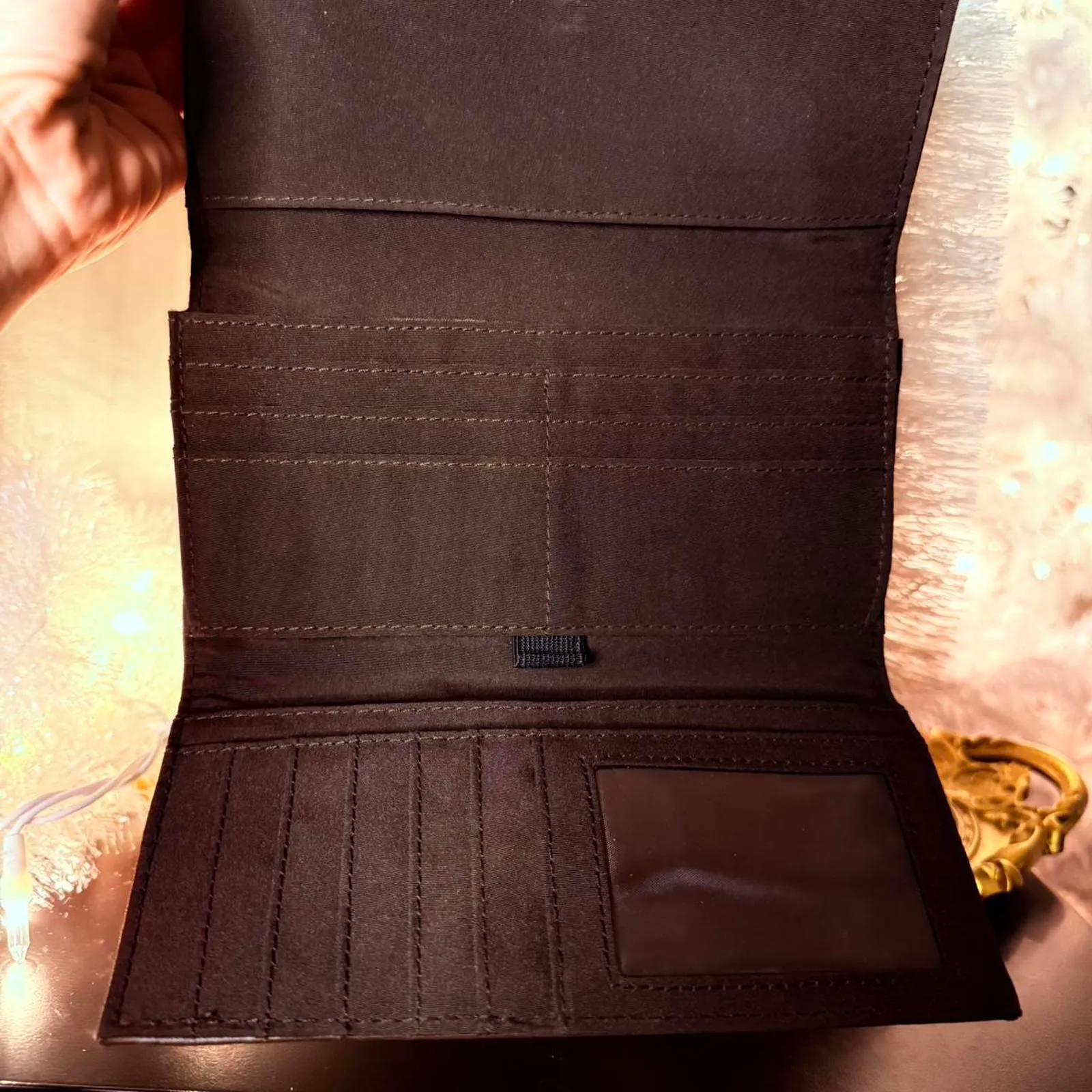 Liz Claiborne Brown Wallet Clutch Organizer Snap Closure - Image 4