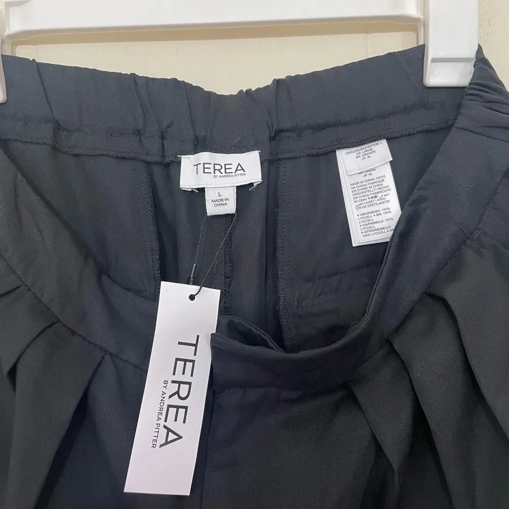 Terea NEW Black Pleated Trousers Dress Pants ~ 100% Lyocell ~ NWT Size L Size L - Image 6