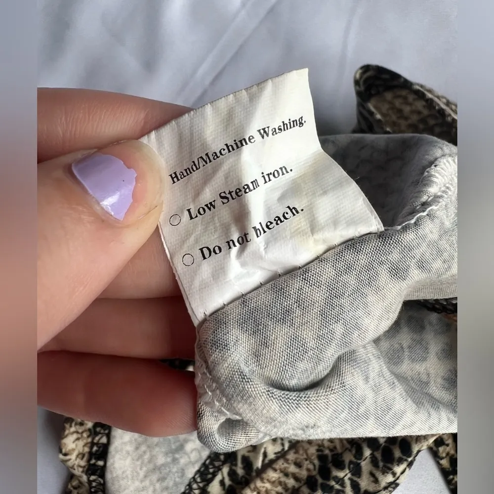 Snakeprint One Shoulder Tank Bodysuit Large Tan - Image 7