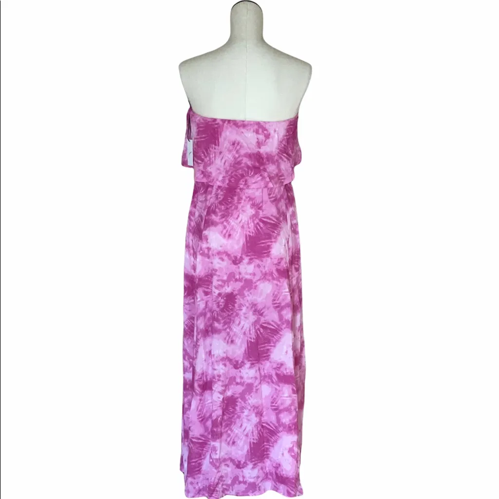 NWT Japna Tie Dye Strapless Tassel Maxi Dress - Image 4