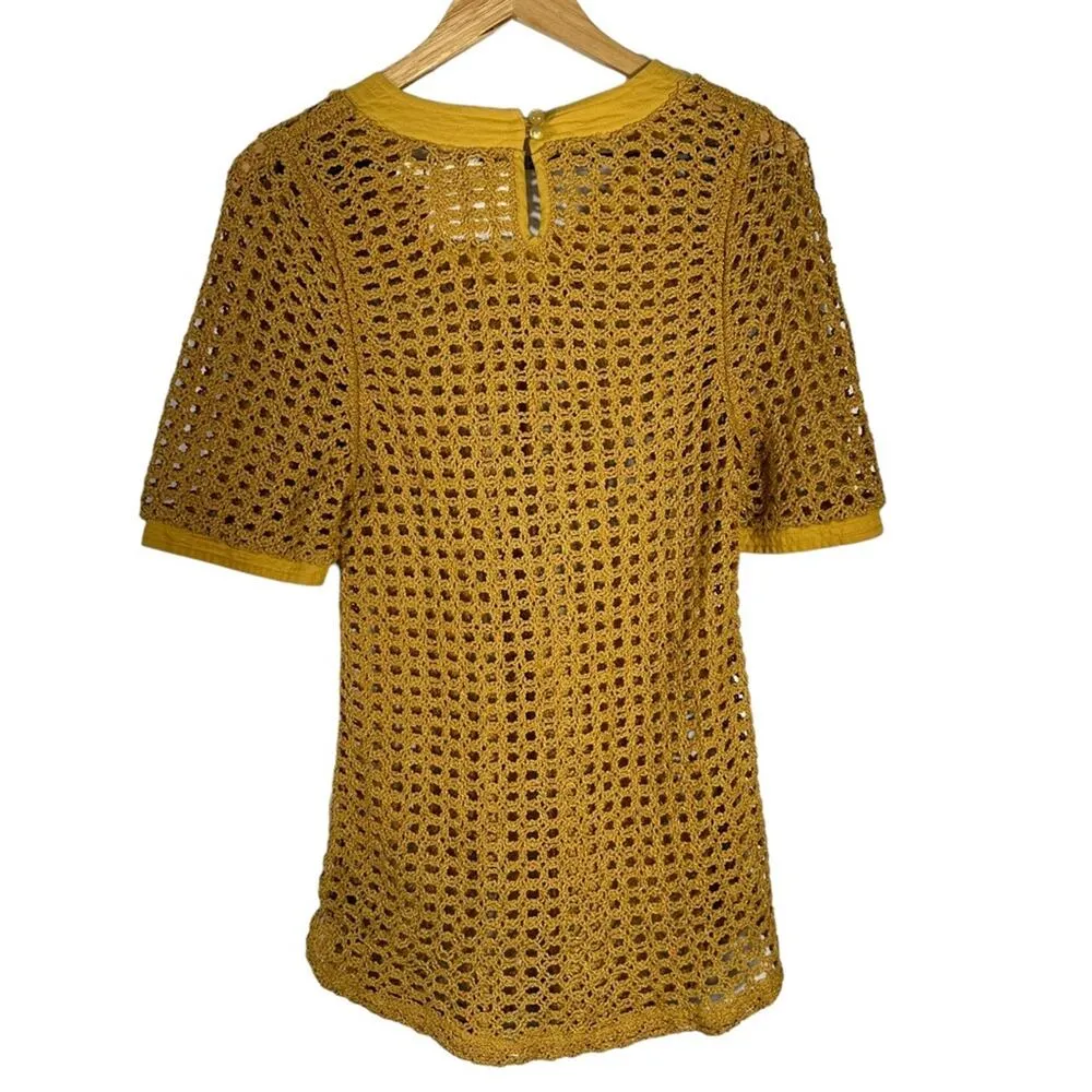 Anthropologie Angel of the North Senoia Crochet Sweater Top Size Small - Image 3