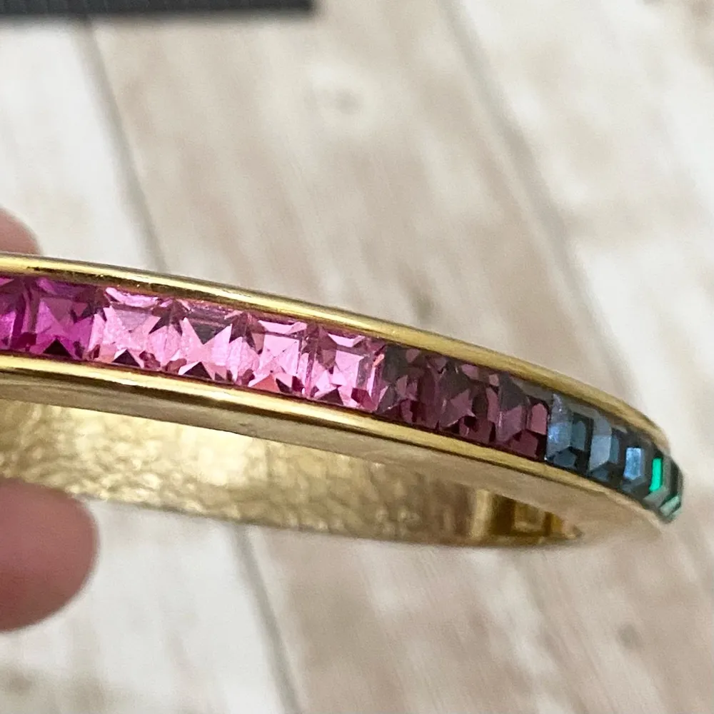 80’s Multicolored Diamond Cut Channel Set Bangle - Image 10
