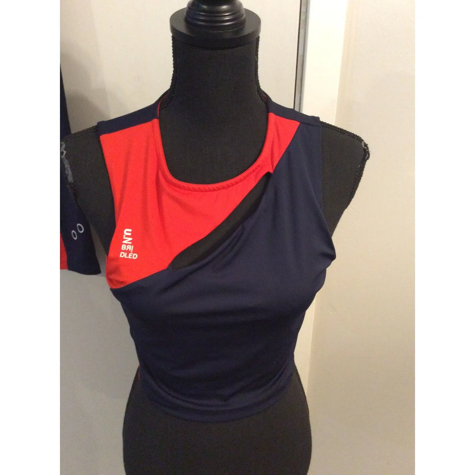 Unbridled Abby Crop Top Legging Set Workout Leisure EUC Medium Blue - Image 4