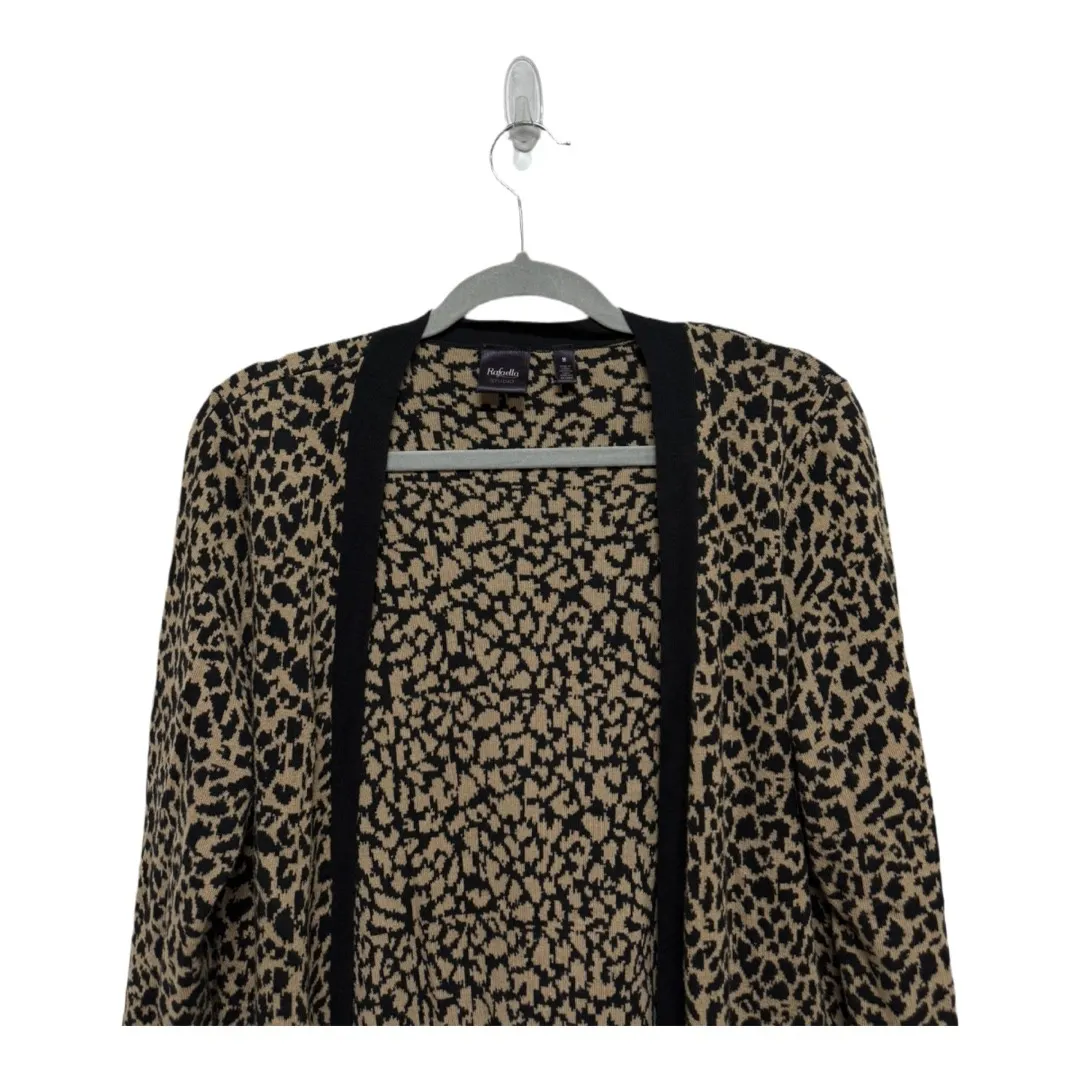 Rafaella Sports Luxury Leopard Print  Open Cardigan Medium Mob Wife Old Money - Image 2