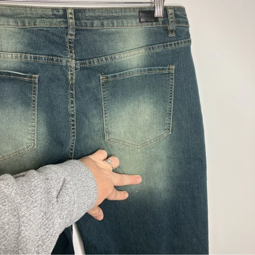 Flamingo wide leg‎ jeans raw hem size 2XL Blue - Image 6