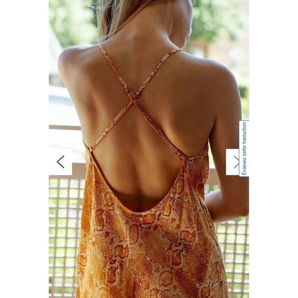 Billabong summer dress Kick Rocks Mango SMALL Off Back Womens NWOT - Image 8