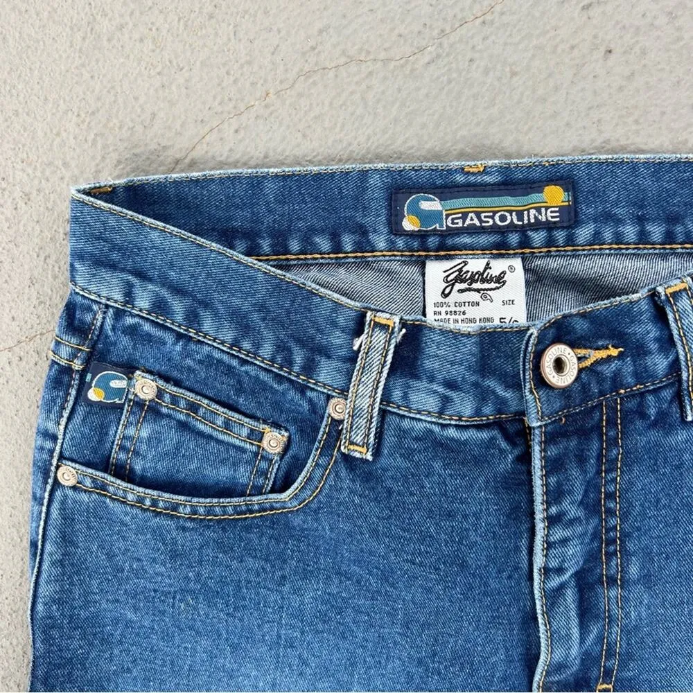 Y2K Gasoline Flare Denim Blue Jeans Size 5/6 - Image 3