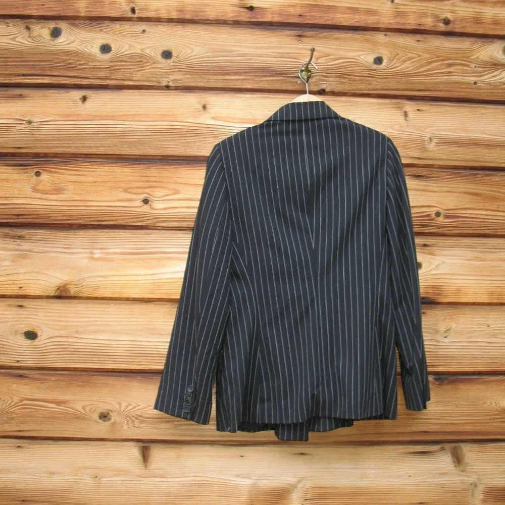 Vintage Piazza Sempione Stretch Wool Pinstripe Double Breasted Jacket Blazer L - Image 7