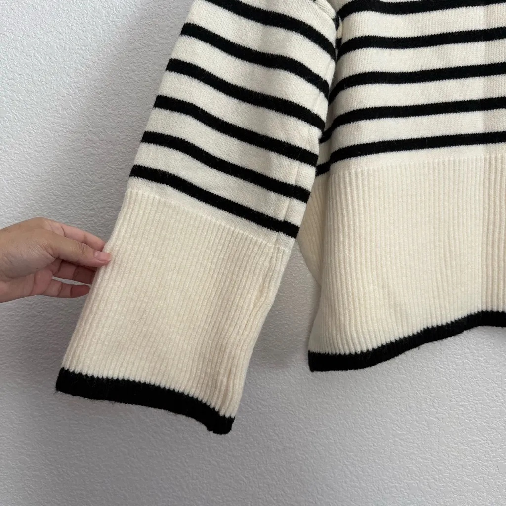 Chicwish Oversized Striped High Neck Sweater Medium - Image 2