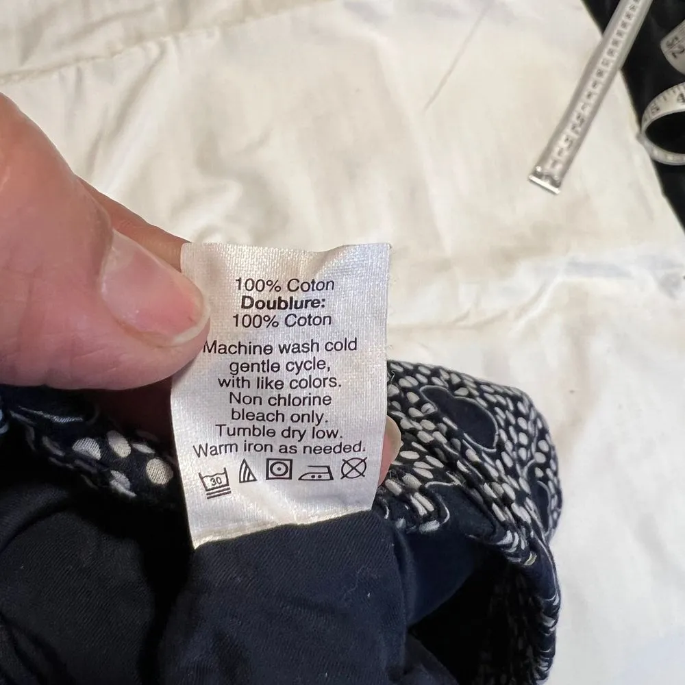 J.Crew Navy‎ Blue & White Polka Dot Mini Skirt Summer Casual Skirt-SZ L - Image 9