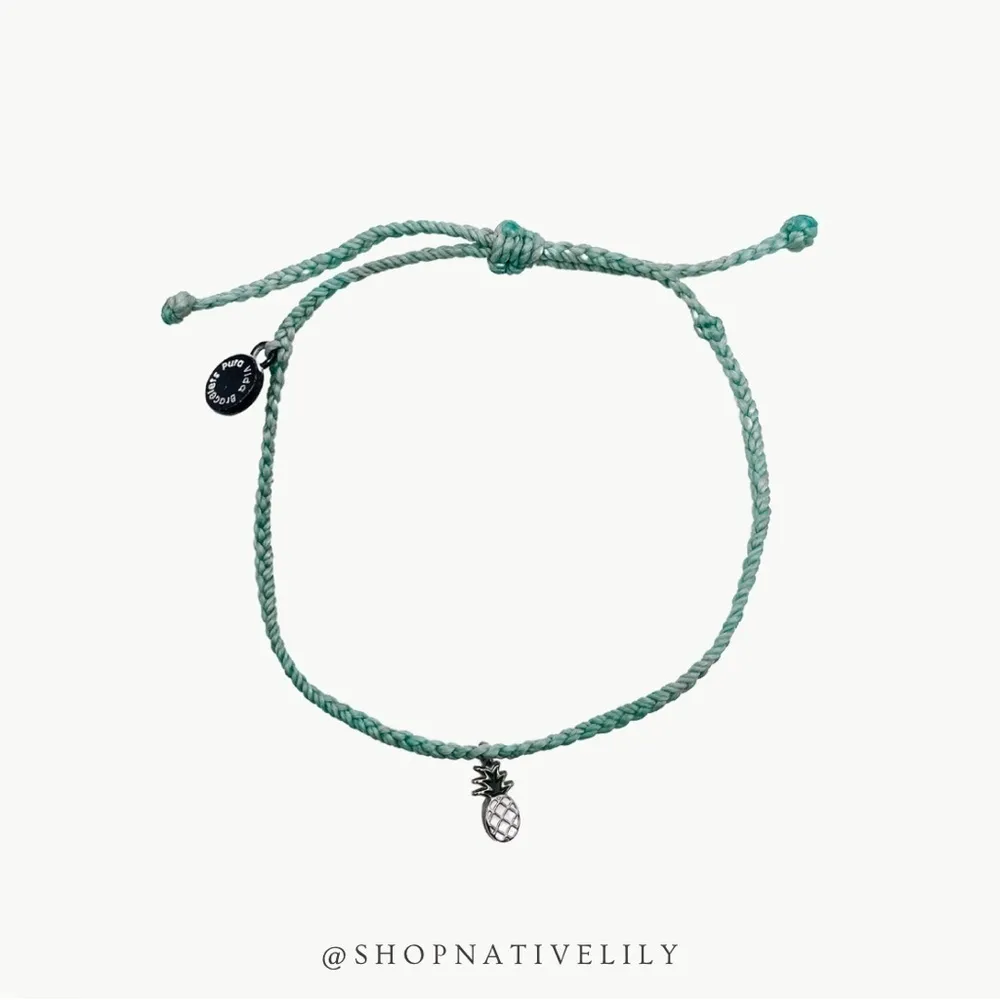 Pura Vida Set of 2 Bracelets Pineapple Bitty Braid & Multicolor With Bag - Image 2