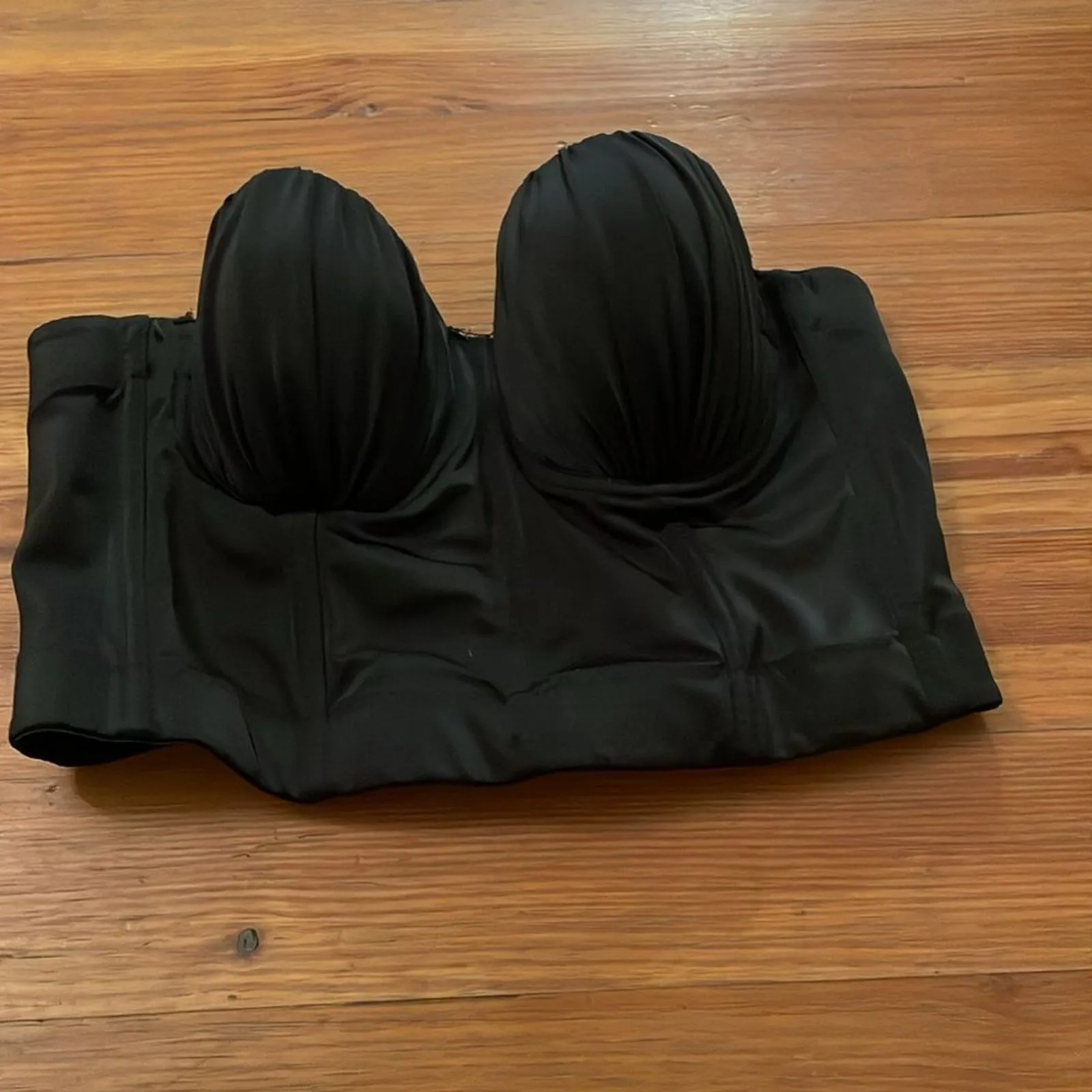 French Kiss Black Strapless Bustier Corset Womens Size Large Underwire Padded - Image 12