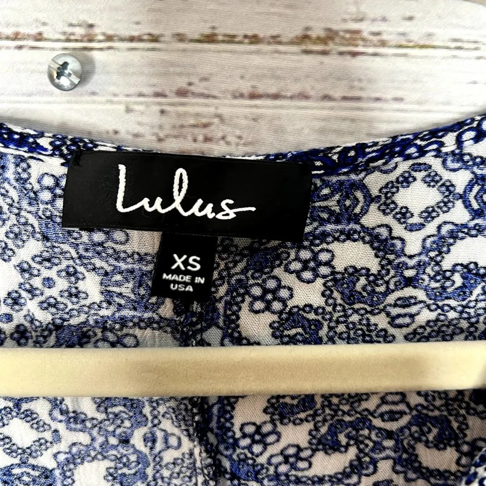 Lulus Mandala Daydream Blue Print Maxi Dress Long Sleeve XS - Image 3