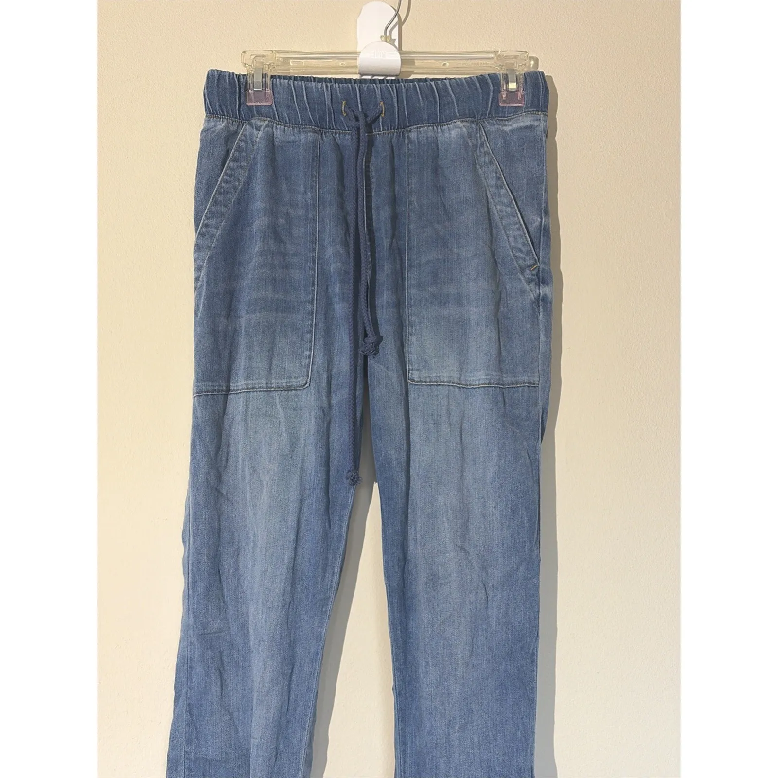 Cloth & Stone Medium‎ Wash Chambray Denim Jogger Elastic Waist Pants Womens XS - Image 2