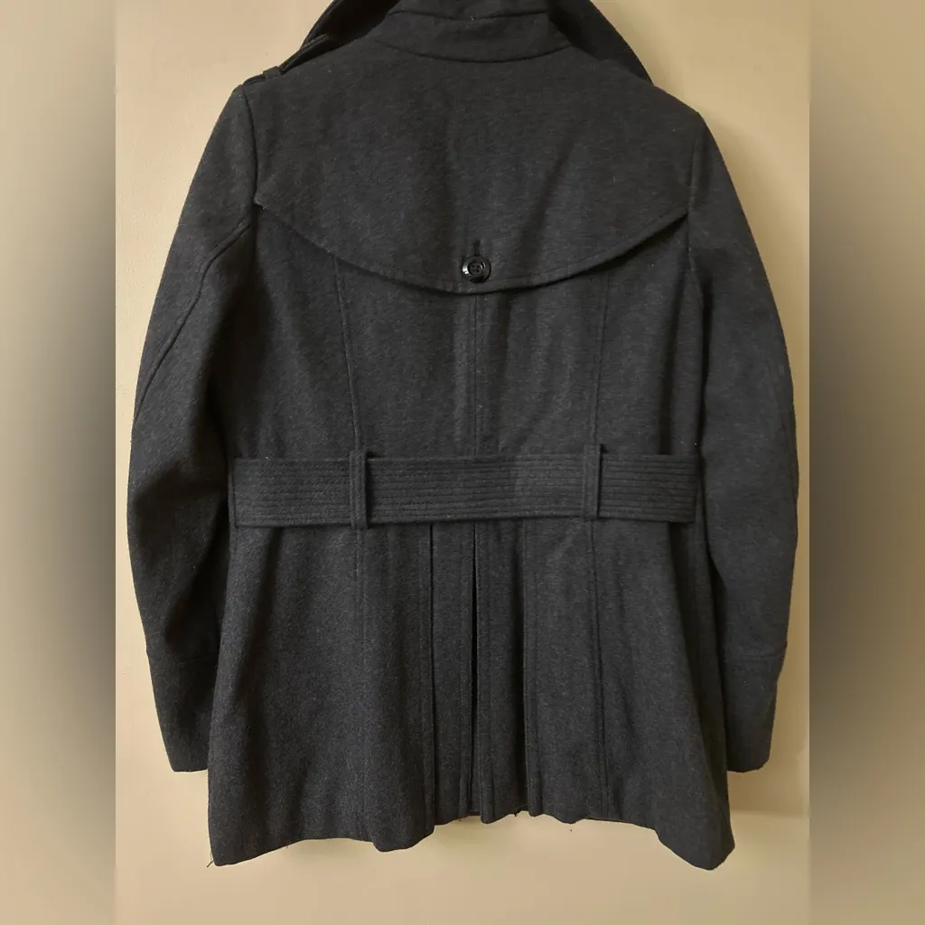 Jason Kole Black Pea Coat Size Large Gray Size M - Image 8