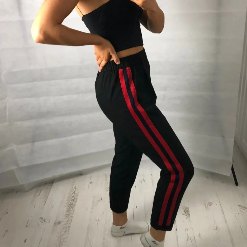Black and Red Bershka Sporty jogger trouser pants Size XS - Image 3