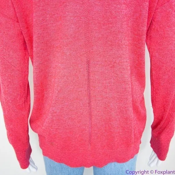 Banana Republic red cashmere silk‎ blend V neck sweater, M - Image 6