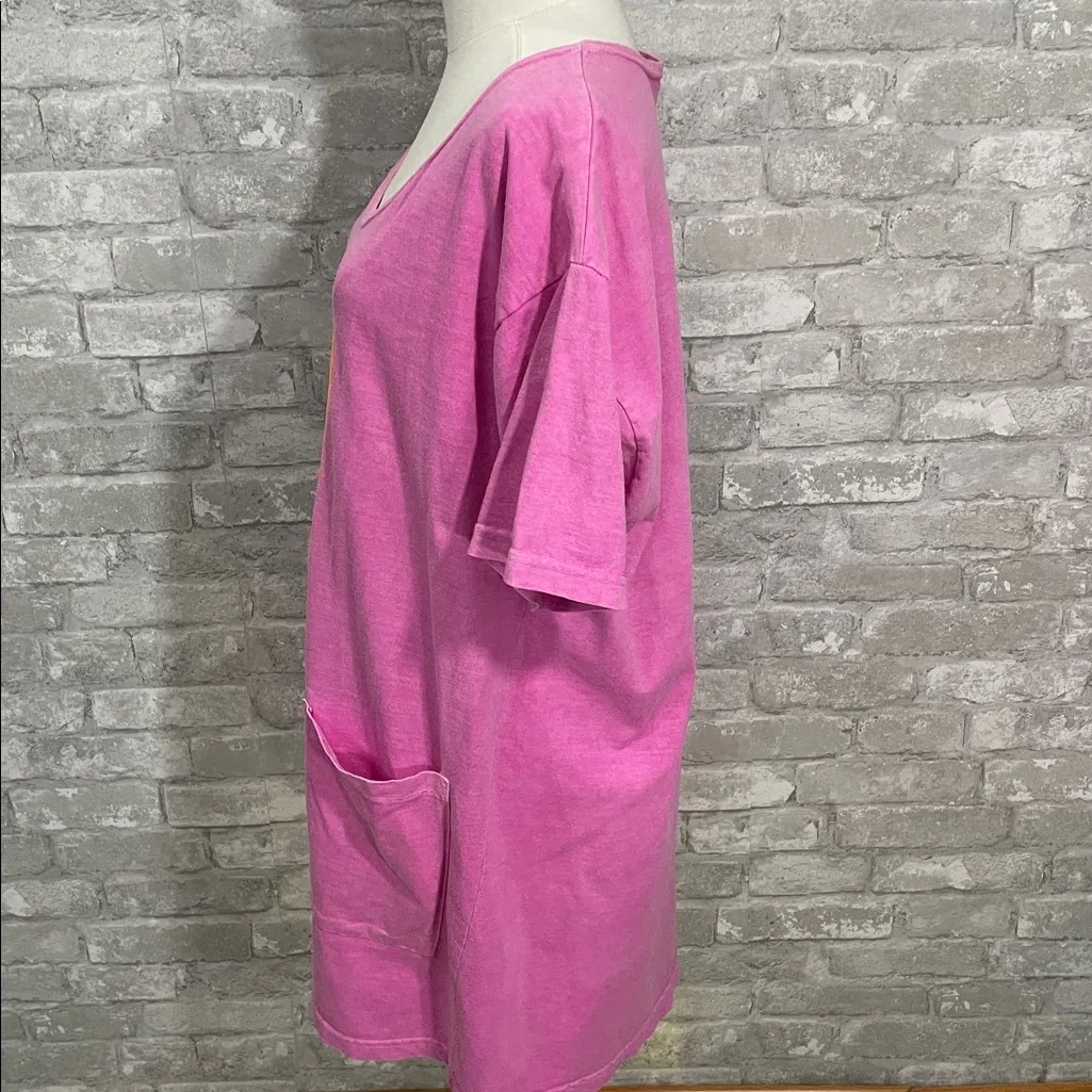 Fresh Produce Pink Pocket Flower Print  t-shirt dress in pink - Image 3