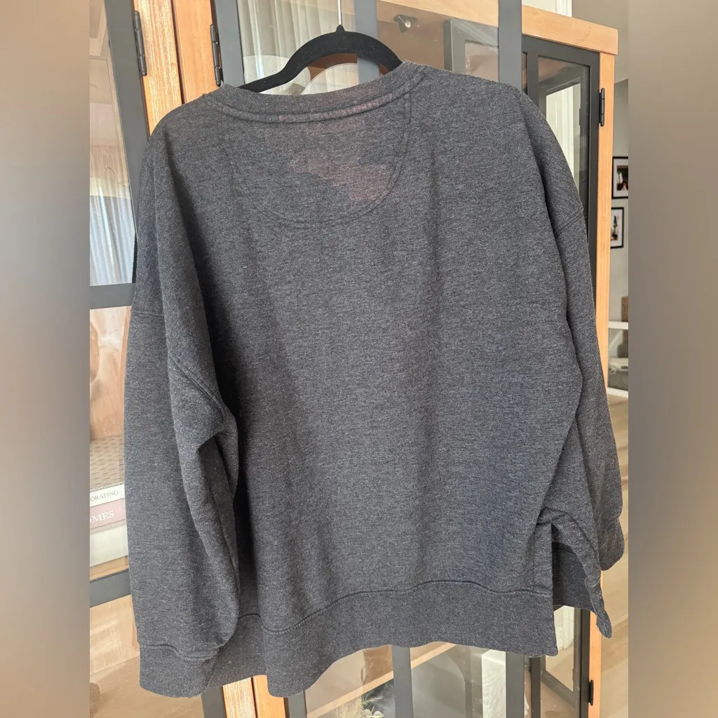 Def Leppard Pyromania Tour Leopard pullover crewneck charcoal fleece oversized - Image 7