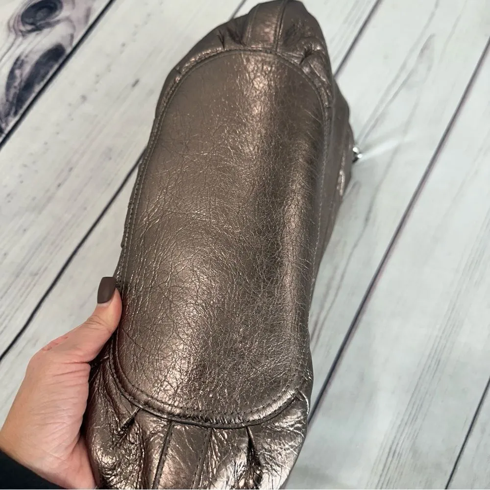Brighton Barbados Hobo Metallic Bronze Pebbled Leather Bag Roomy & Pockets - Image 7