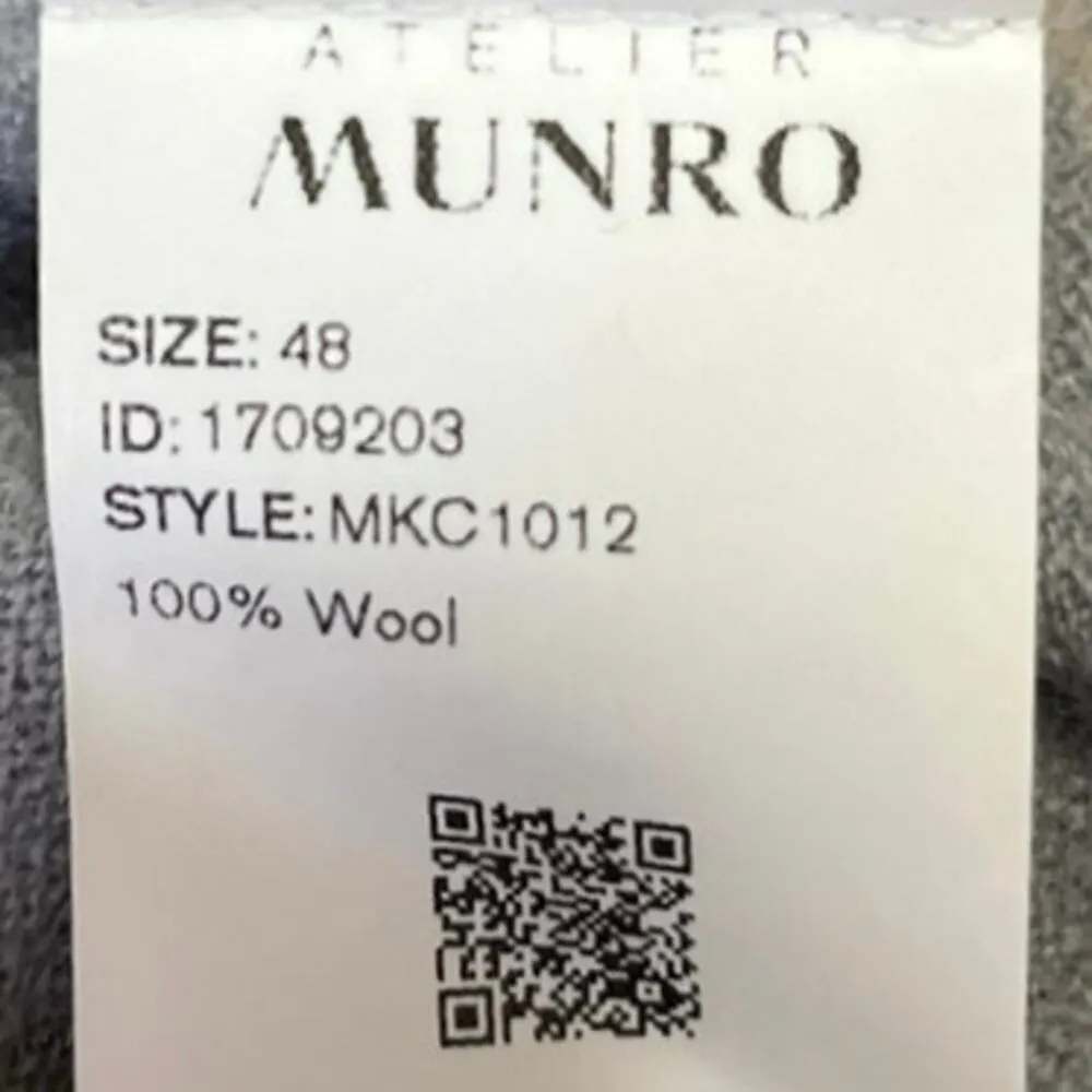 Atelier Munro Gray 100% Wool Short Sleeve Collar V - Image 4