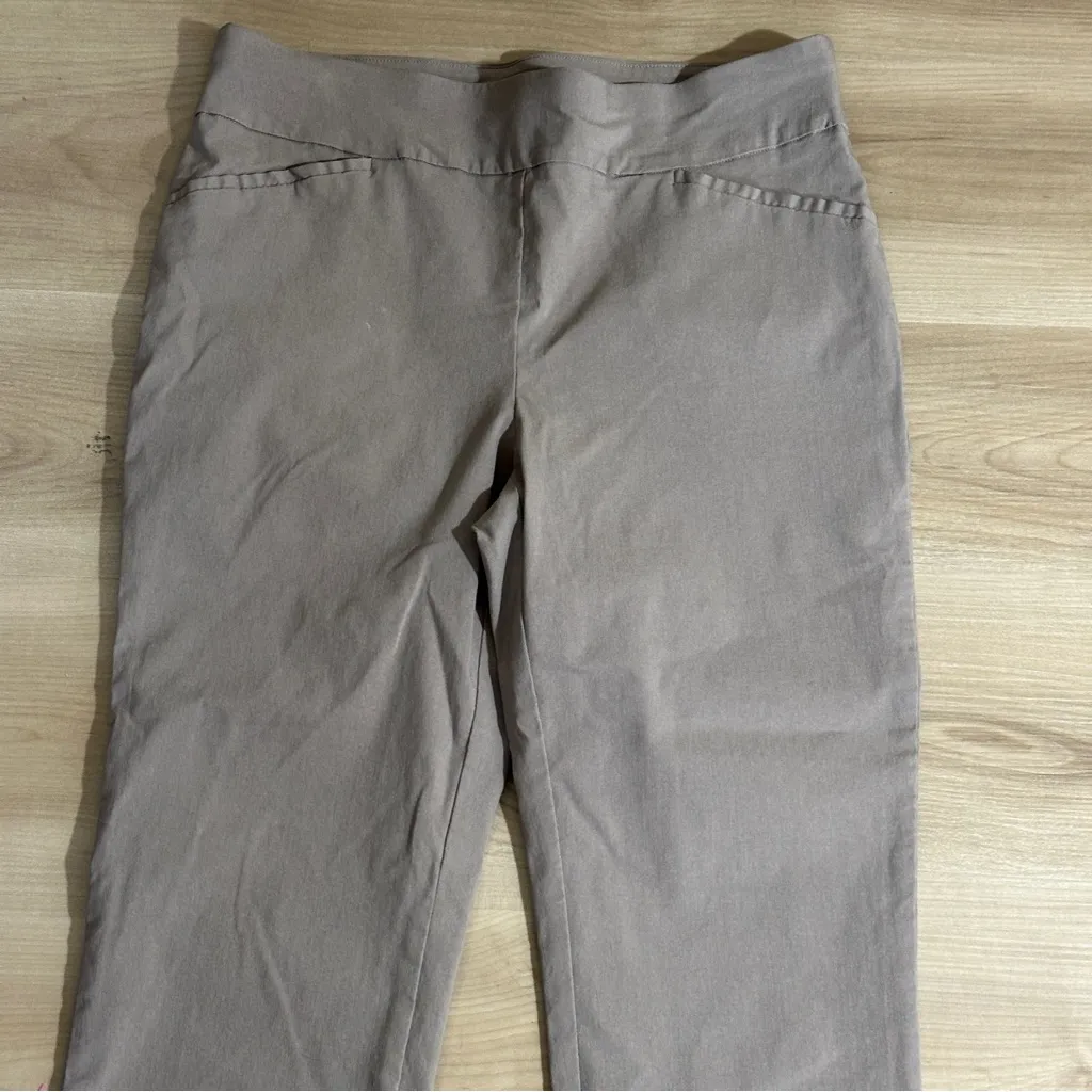 Chicos Perfect Stretch Josie Slim Ankle Straight Leg Taupe Pants Trousers Size 1 - Image 5