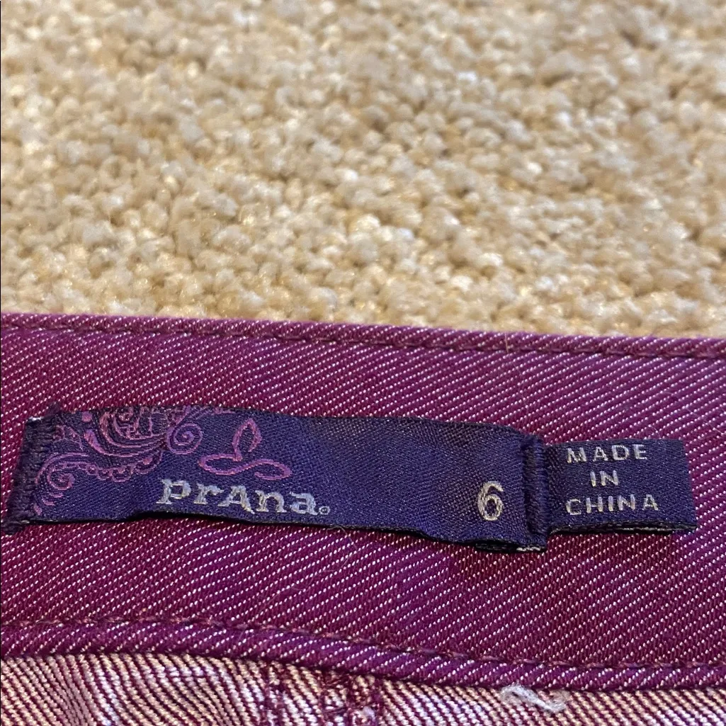 Prana Kara Stretchy Denim Mini Skirt w Pockets Purple Size 6 - Image 6