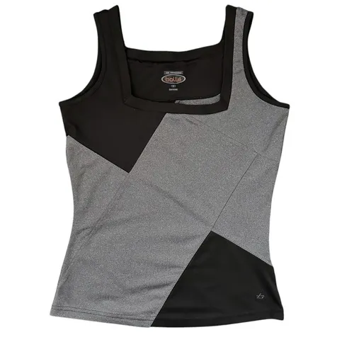 Bolle High Performance Athletic Tank Top Black Grey Geometric Square Neck S Gray - Image 2