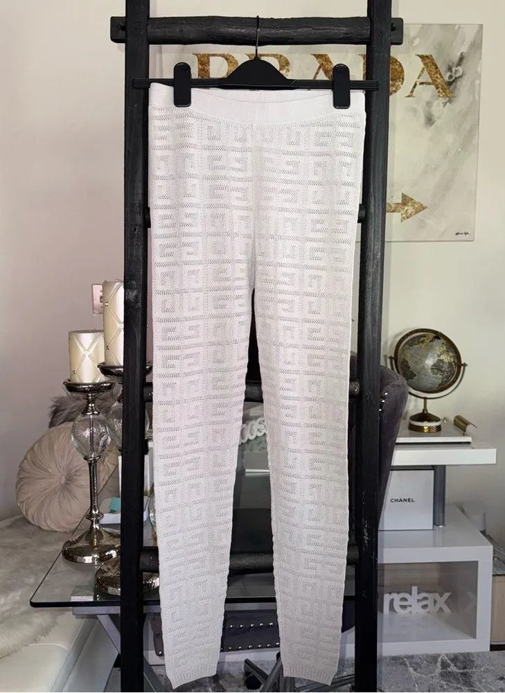 Givenchy  4G Monogram Lace Legging in Gray - Image 5