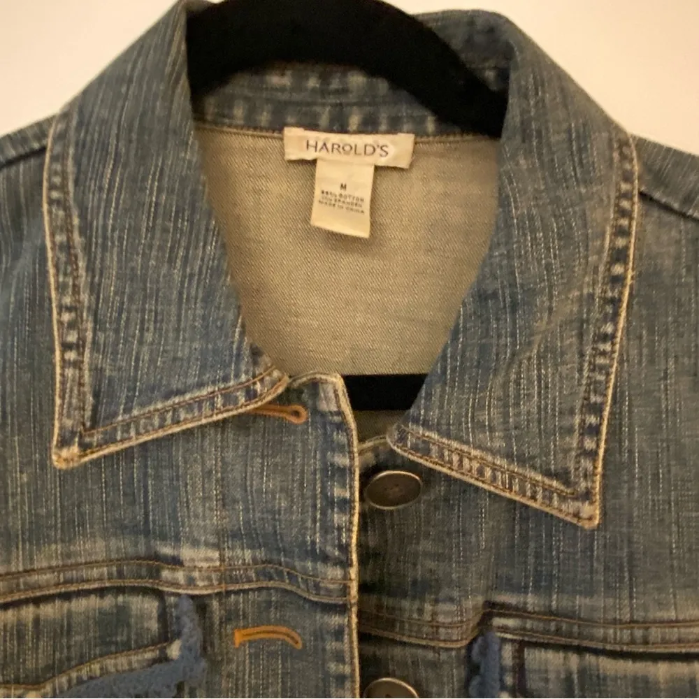 Harold’s Denim Blue Jean Button Up Jacket Women’s Size Medium - Image 2