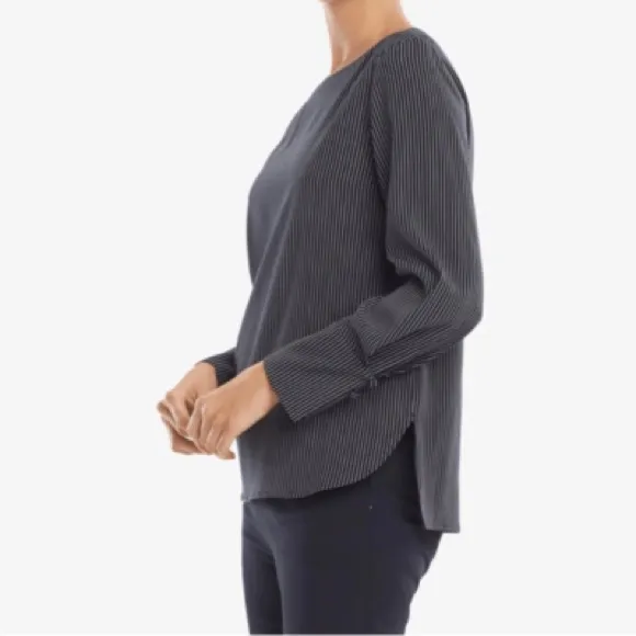 M.M Lafleur Rampling Top Navy White Stripe Boatneck Quiet Luxury Capsule Size M - Image 2