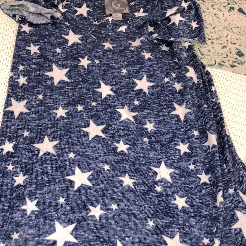 PJ COUTURE small blue white star print cozy dress - Image 5