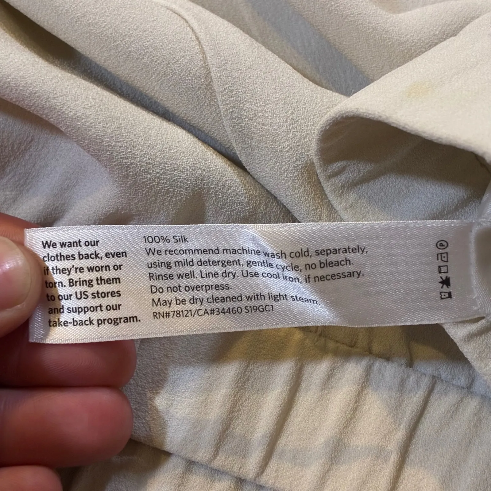 EUC EILEEN FISHER 100% Silk Elastic Waist Relaxed Fit Cropped Pants XL TG - Image 5