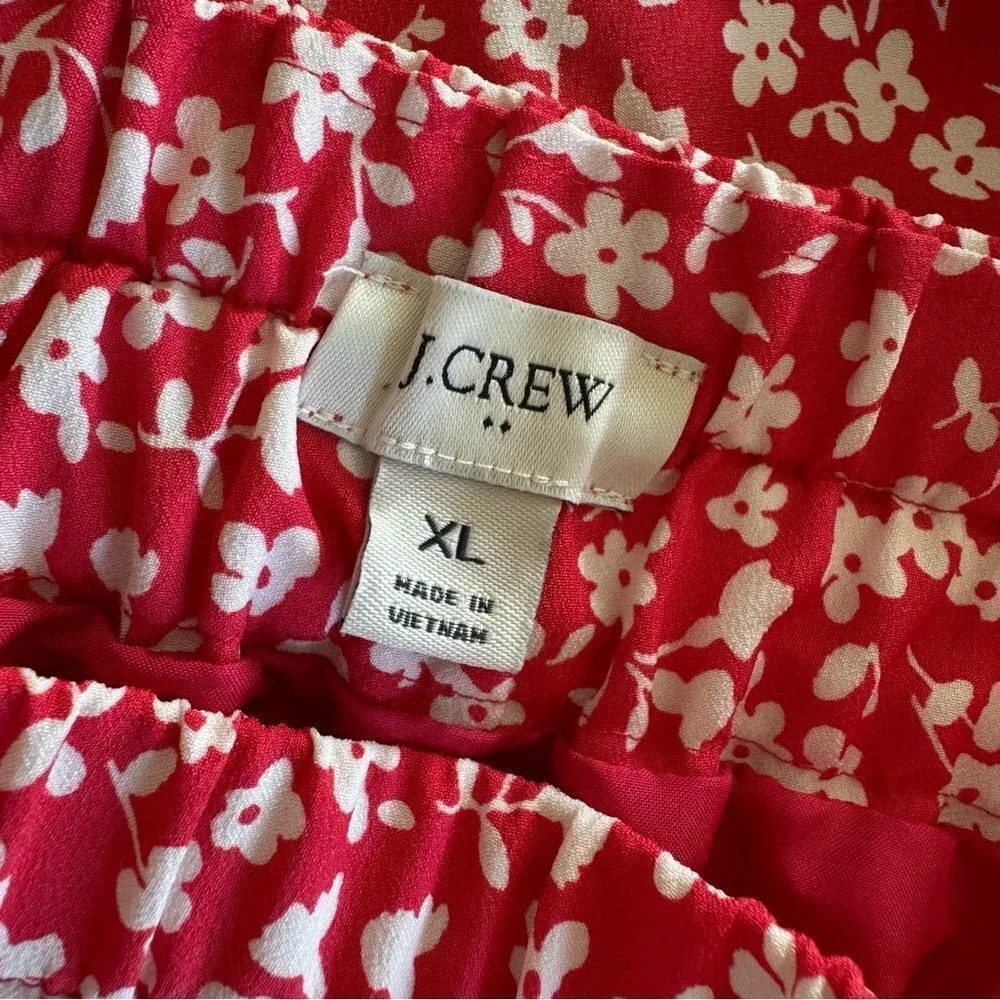 NEW J. Crew Pull-On Skirt in Geranium Ivory Floral Print Size XL - Image 10